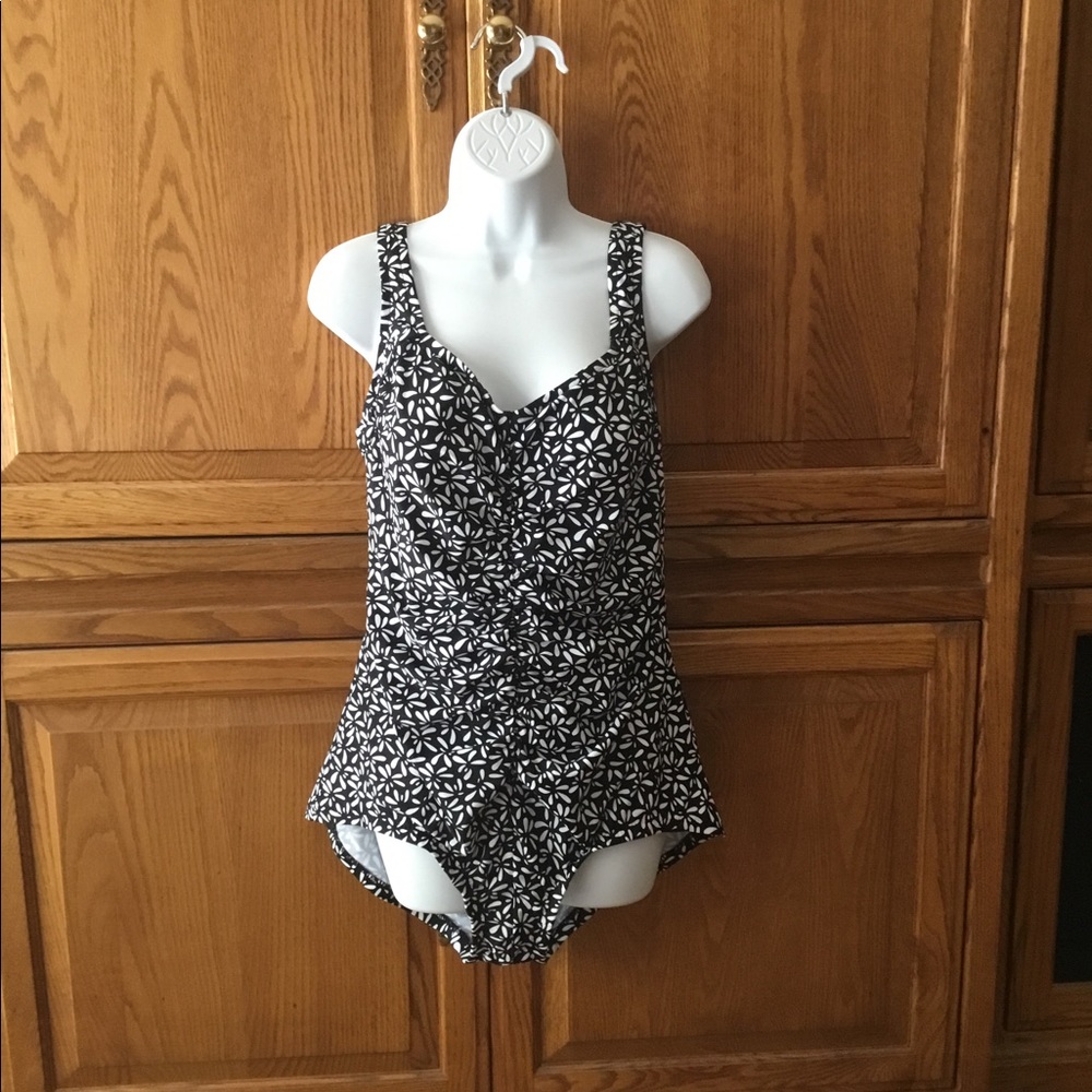 Black and white one piece swimsuit